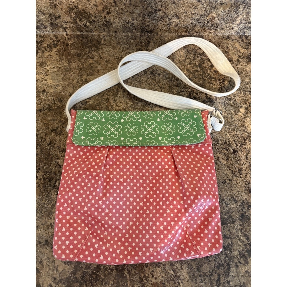 DISNEY PARK AUTHENTIC Crossbody Shoulder Bag Purse pink and white polka dots